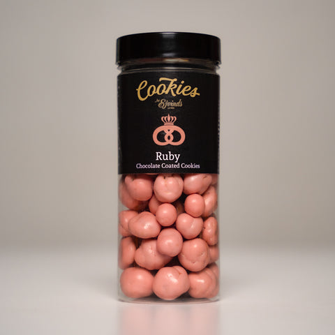 Ruby Chocolate coated mini cookies